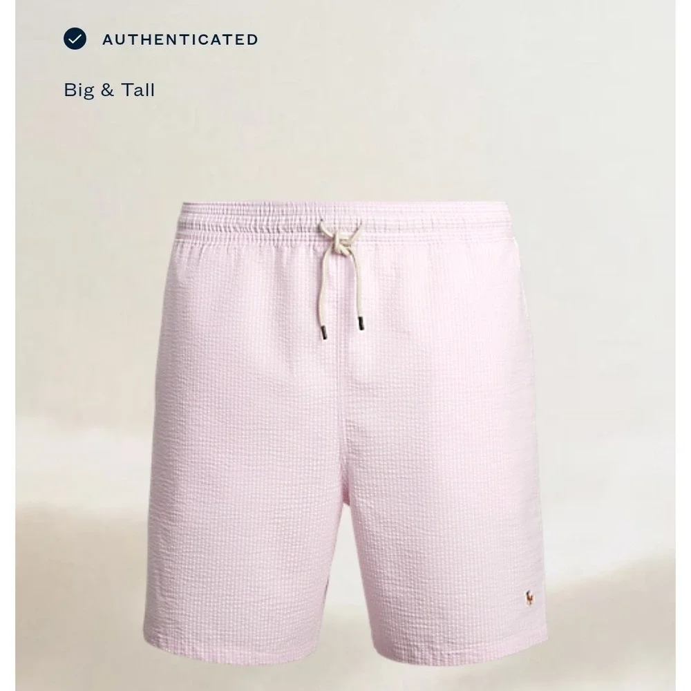 Polo Ralph Lauren Pink Traveler Stretch Swim Trunks Board Shorts Men's Size 3XB